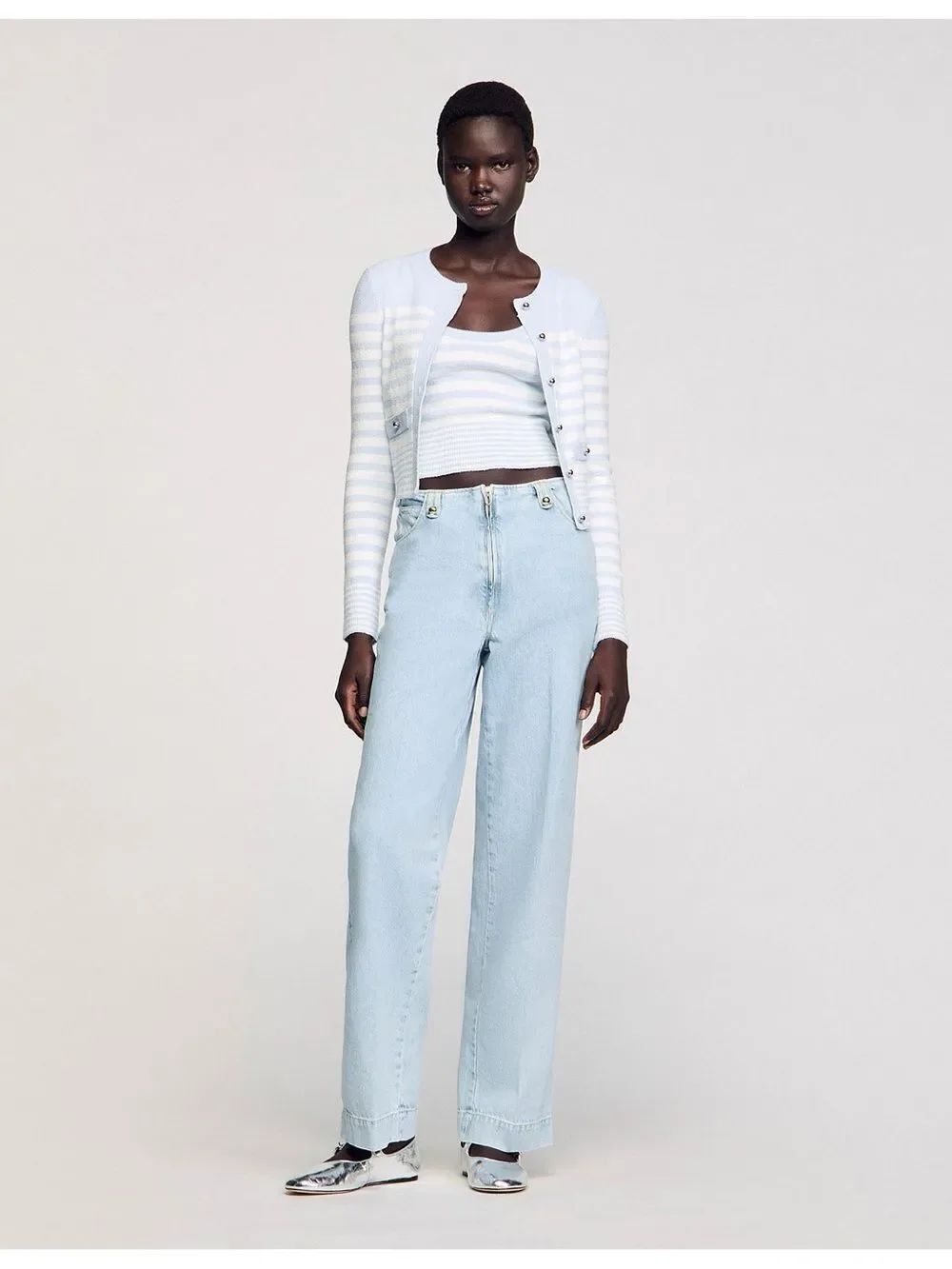 Sandro Bagatelle Light Wash Wide-Leg Women’s Jeans - NWT
